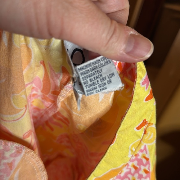 Vintage Lilly Pulitzer Pink Orange Yellow White Fruit Capri Pants Size 8 - Picture 10 of 10